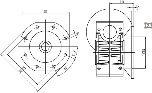 Размеры мотор-редуктора NMRV-130 схема 3
