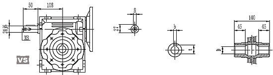 Чертеж мотор-редуктора NMRV-090 рисунок 2